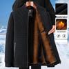 2025 Men's Plus Velvet Thickened Wool Coat - Autumn/Winter Style for Middle-aged and Elderly