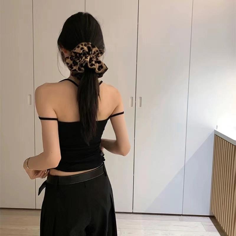 Haargummis mit Leopardenmuster Dicke Hochsteckfrisur Übergroßes Haargummi Elegantes Haarband Scrunchy Frauen Pferdeschwanzhalter