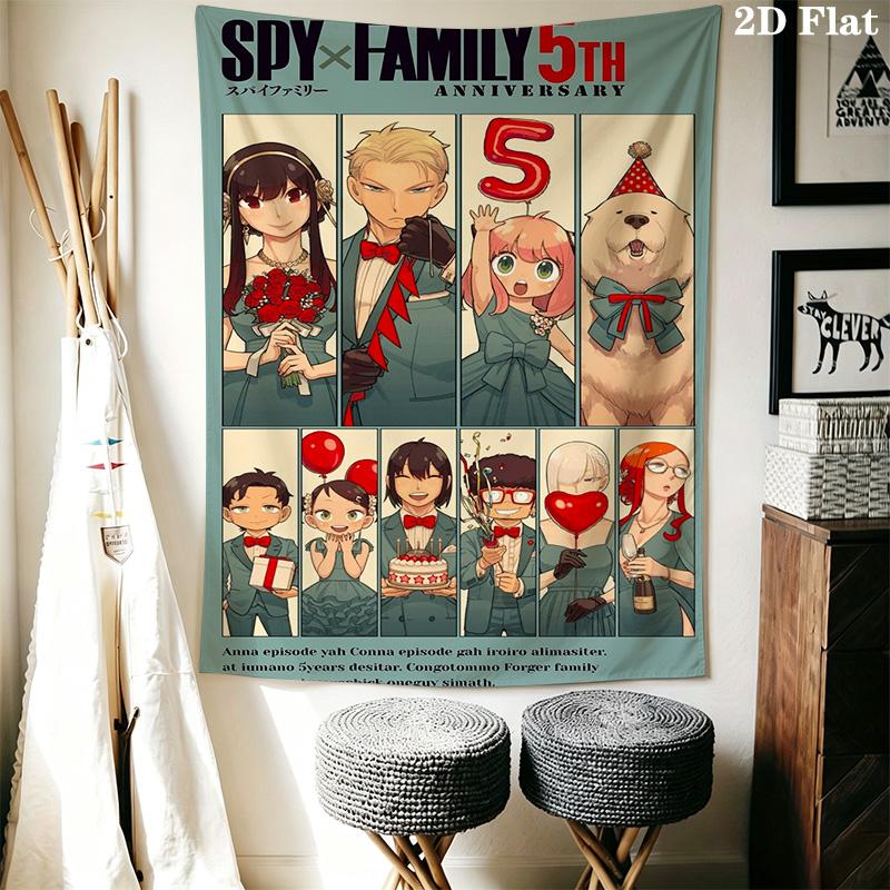 Spy X Family Movie Tapestry Fashion Print Background Cloth Work Of Art Home Decor Christmas Gift