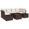 VidaXL Ensemble de Canapés de Jardin de 7 Pièces avec Coussins Marron en Poly Rattan 3355627
