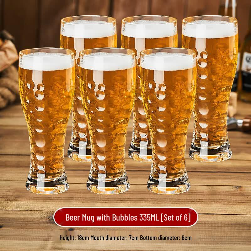 Qiwei Large Capacity Glass Beer & Beverage Mug