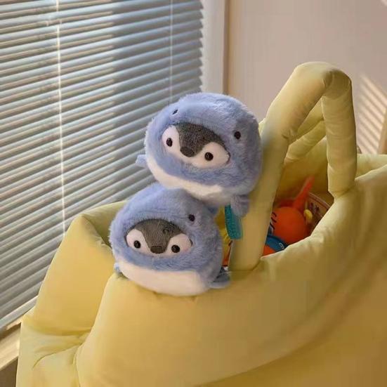 12cm Penguin Plush Toy Cross-dressing Cute Seal Whale Dolphin 2-in-1 Doll Plushies Decoration Soft Animal Doll Key Ring Bag Hanging