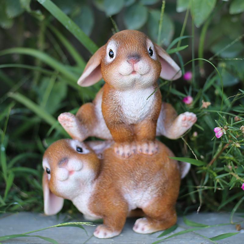 Courtyard Garden Creative Cute Rabbit Animal Ornaments Crafts Home Decorations Decorative Ornaments Elegant Room Decorations