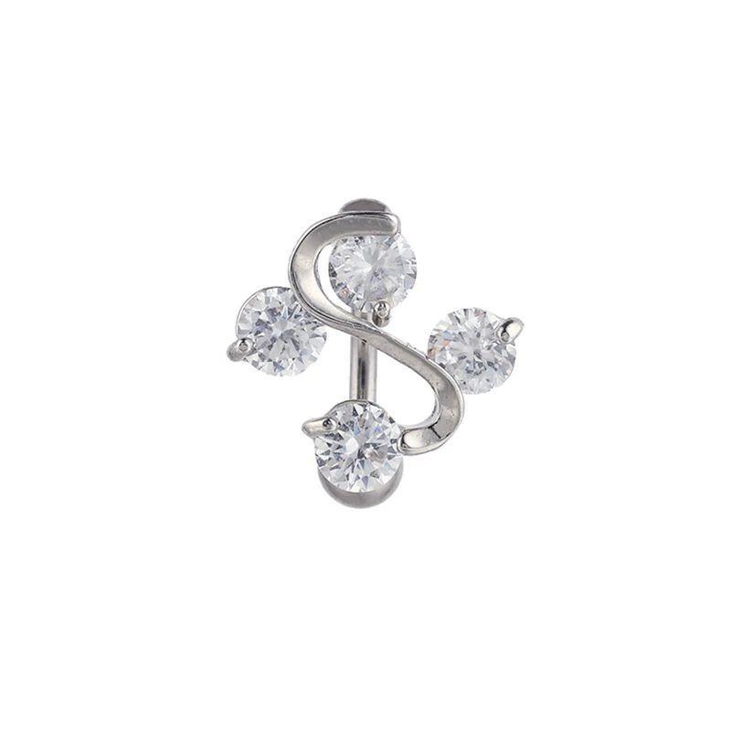 Retro Stainless Steel Titanium Belly Button Ring with Double Handcuffs Design