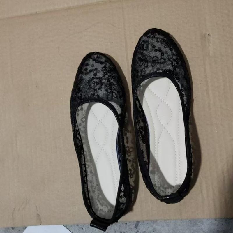 Fashion Summer Fashion New Sexy Solid Color Flat Bottom Women's Comfortable Embroidered Square Toe Casual Elegant Walking Shoes