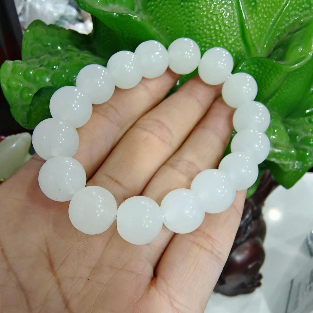 

Hetian Jade Round Bead Bracelet for Men and Women