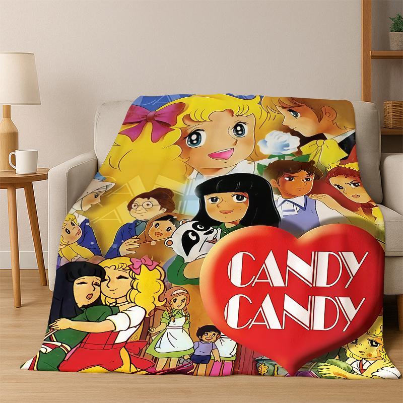 Candy Candy Dziewczynka Kreskówka Anime Koc Flanelowy Miękki Ciepły Koc Koc Rzutowy do Sypialni Salonu Łóżka Podróży Pikniku Prezent