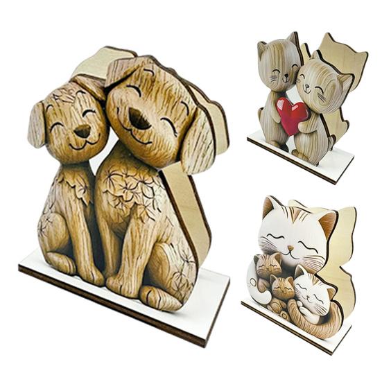 Wooden Cartoon Napkin Holder, Open Design Cute Animal Shapes, Non-Slip Base Durable Countertop Organizer for Kitchen Dining Table
