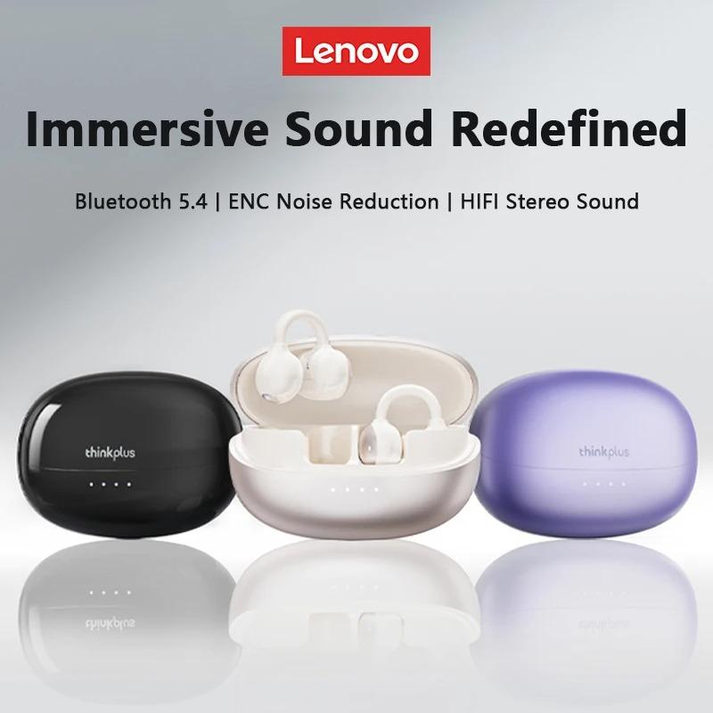 Original Lenovo LK6 Wireless Bluetooth 5.4 Ear Clip Headphone HIFI Sound Quality ENC Noise Reduction Earphones Long Endurance Earsets