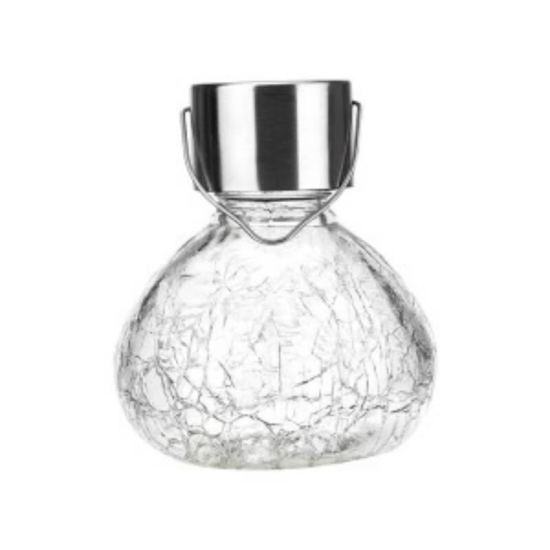 Outdoor Solar LED Crackle Glass Jar Light, 3-Pack