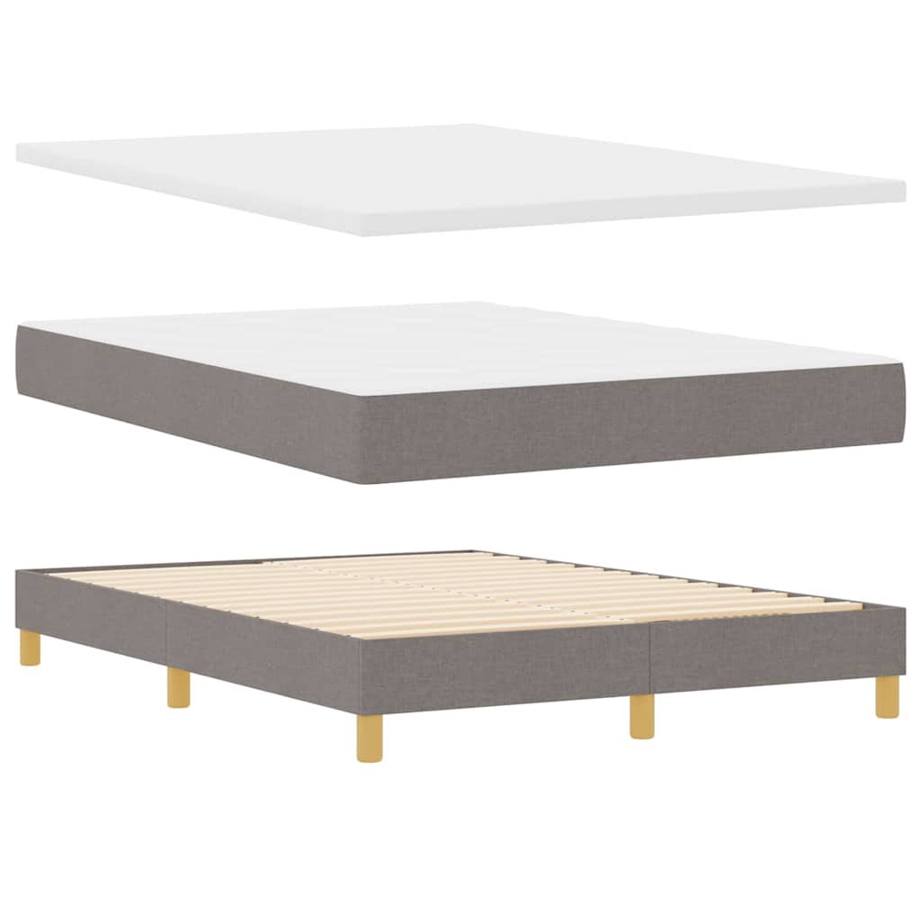 Boxspring Bed with Headboard Taupe 140 X 200 Cm Fabric