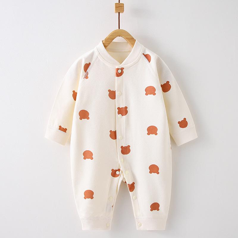 Pure Cotton Long Sleeve Baby Romper - Spring/Autumn Newborn Bodysuit & Boneless Pajamas