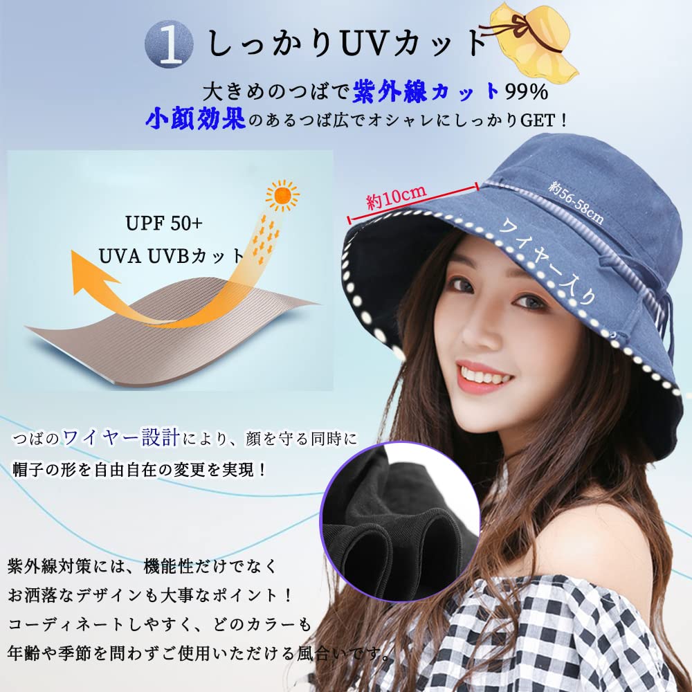 UV Protection Hat for Wide UV Sun Adjustable Sun Easy to Adjustable Summer [Alicret] Women, Brim, Protection, Hat, Velcro, Women's Hat, Protection,