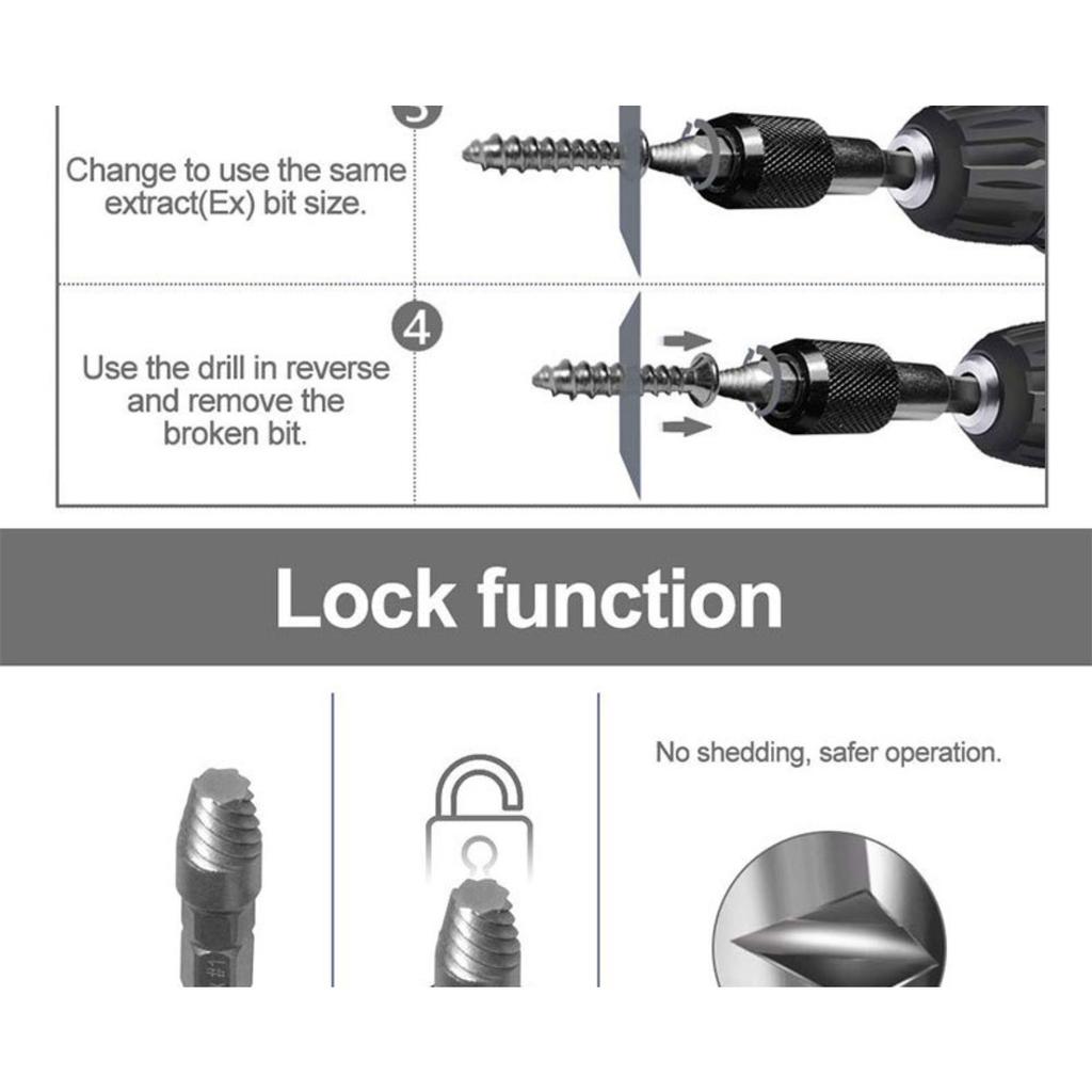 22Pcs Screw Remover Set, High-speed Steel Anti-tooth and Anti-wire Removal Tool, Damaged Screw Remover