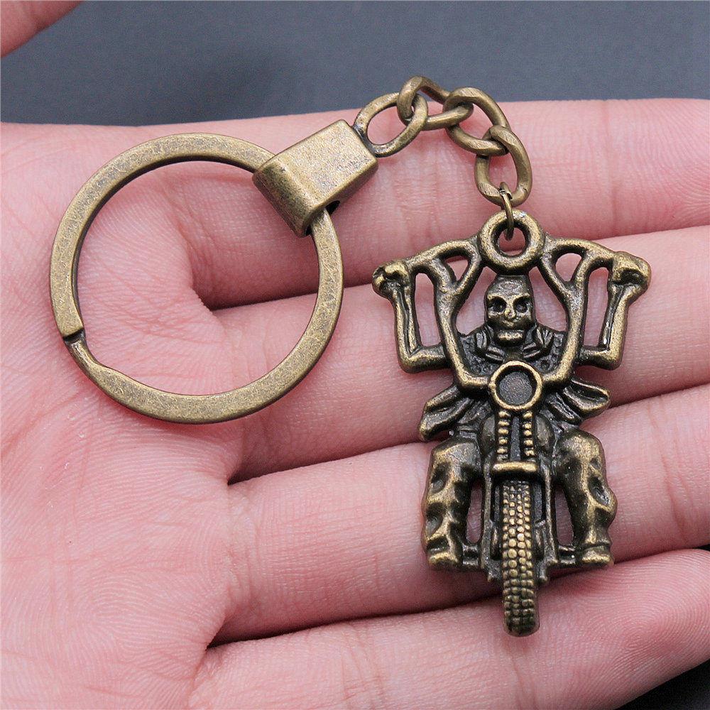 Punk Airplane Gear Steampunk Themed Antique Bronze Metal Keychain with 30mm Ring for Boys Bag Charm
