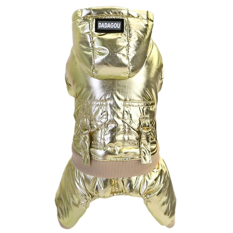 

Водонепроницаемый комбинезон для собаки, пальто, куртка, зимняя одежда для собаки, костюм для щенка, маленькая одежда, йоркширский померанец, шнауцер, одежда, костюм S золотой