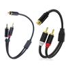 Compactly 30cm 2RCA Splitter Cable for Connecting Speakers TVs and Gaming Consoles Shielded Auditory Cord