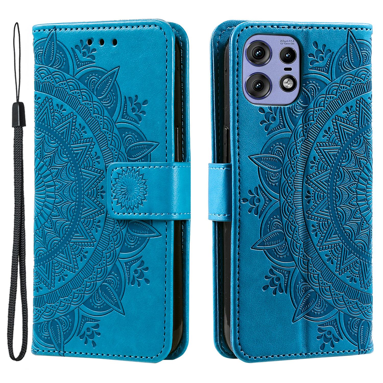 For Motorola Edge 50 Pro 5G Case Imprinted Totem PU Leather Phone Cover C