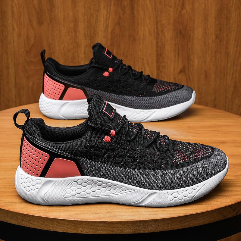 New Large-size Men's and Women's Shoes Fly-woven Mesh Light and Breathable Running Shoes Summer Low-top Couple Trendy Shoes
