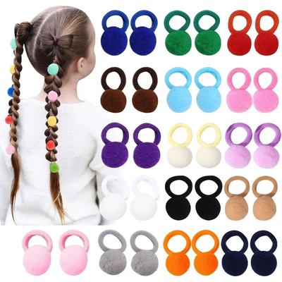 ARCS-EN-CIEL 10 Pièces Élastiques pour Cheveux Boule en Peluche Élastique pour Bébés Filles Chouchous Élastiques pour Cheveux Enfants Accessoires pour Cheveux de Bébé