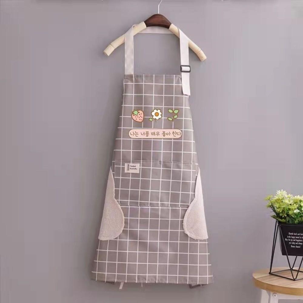 New Breathable Kitchen Apron Polyester Wear-resistant Chef Apron Korean Style Cooking Smock for Women Girl