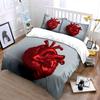 Creative red ribbon-wrapped heart design Print Soft Comfortable Duvet Cover Bedding Set Included 1*Duvet Cover 2*Pillowcases