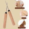 Punteruolo per Cucito Manico in Legno Ago in Acciaio Inossidabile Strumento per Punzonare la Pelle Punteruolo per Progetti Fatti a Mano Principianti Hobbisti Donne