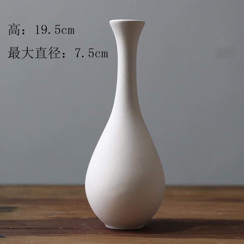 Unglazed Ceramic Vase Nordic Minimalist, Creative DIY Pottery for Home Decor, White Bisque Flower Holder Photo Prop