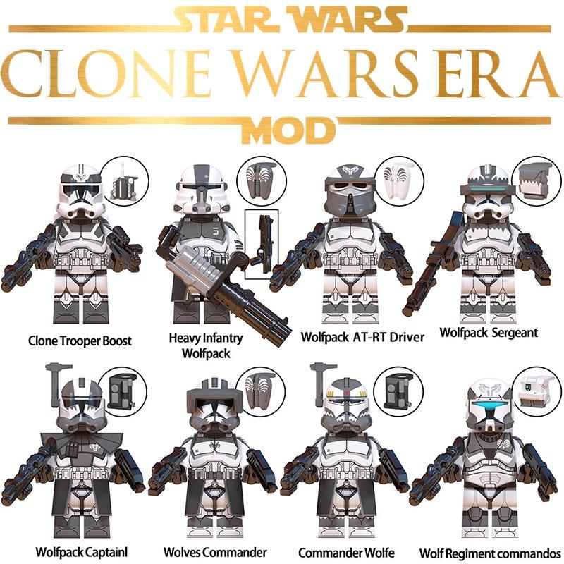 Wm6128 Tv Movie Series Clone Cavalry Wolf Team Heavy Armor Soldier Driver Building Blocks Figure Bag
