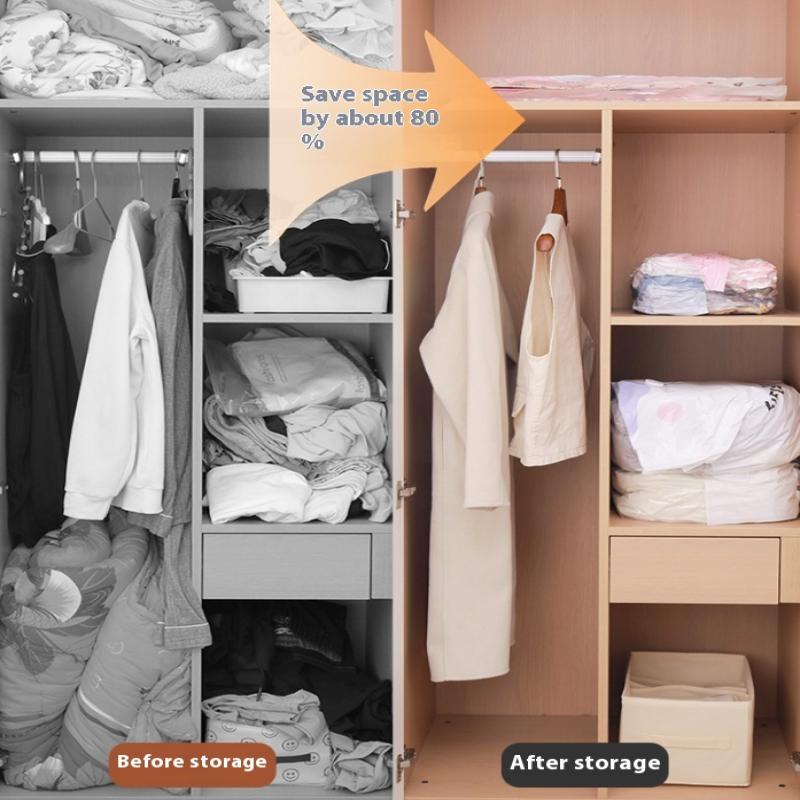 No Need Pump Vacuum Bags Large Plastic Storage Bags For Storing Clothes Blankets Compression Empty Bag Covers Travel Accessories