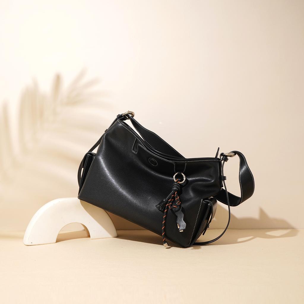 Rindsleder Premium Bucket Bag Weiches Leder Schulter Unterarmtasche Mode Vielseitige Messenger Bag Pendler