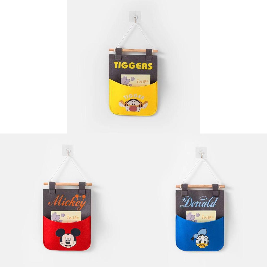 Mickey Mouse Felt Wall Organizer With Multiple Pockets For Kids Room Storage