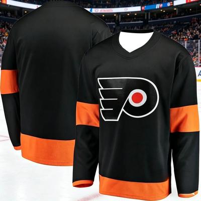 2026 New Style American Hockey Training Suit Philadelphia Flyers 3D Printed Breathable Long Sleeve V-neck T Shirt