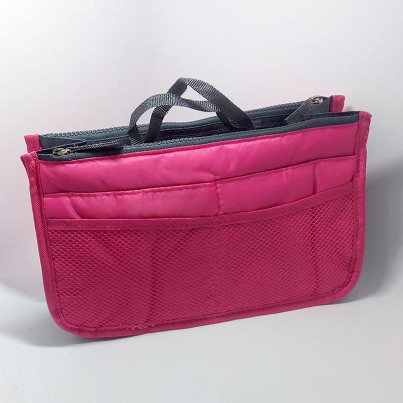 1Pc with Double Zippers Multifunctional Large Capacity Portable Storage Bag Folding Women's Makeup Bag Polyester