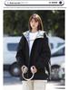 Women's 2024 Spring/Autumn Color Block Plaid Windproof Hooded Sports Top