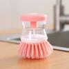 3Pcs Cleaning Brush Ergonomic Design Powerful Cleaning Hard Bristles Liquid-Adding Feature Soap Dispenser Dish Brush