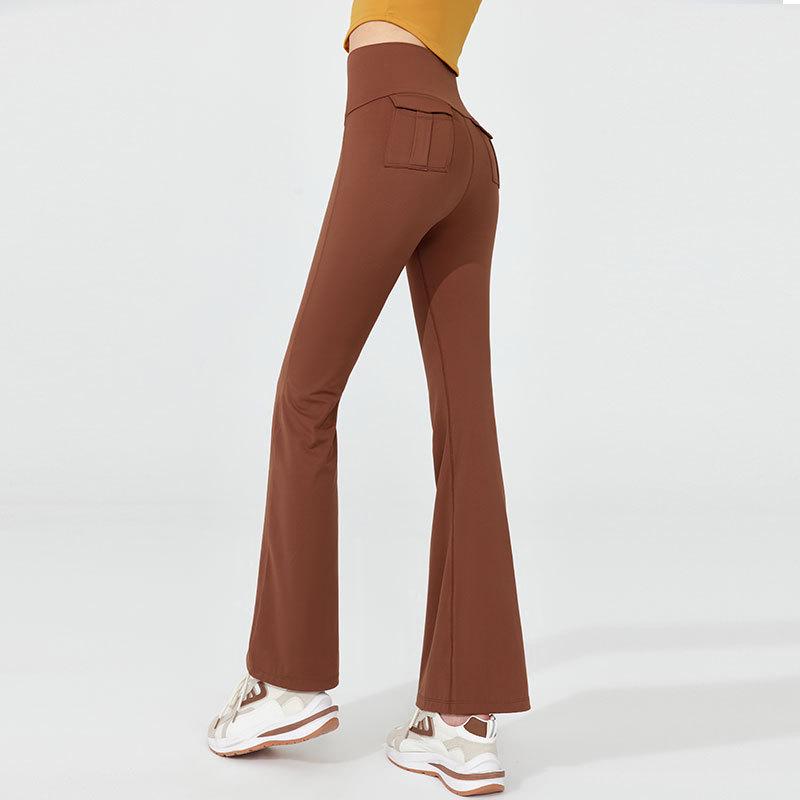 Women's 2024 High-End Yoga & Sports Set: Long Sleeve Top with Flare Pants for Running, Dance, Pilates, and Fitness