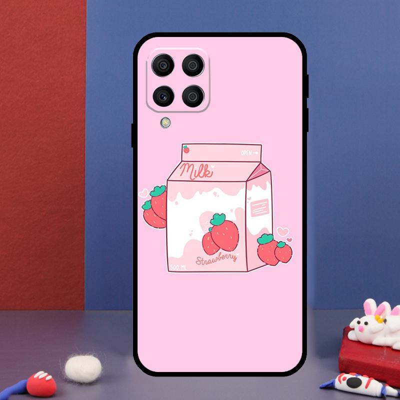 Kawaii Strawberry Milk For Samsung Galaxy M14 M34 M54 M33 M13 M23 M53 M15 M55 M31 M51 M20 M30s M32 M52 Phone Case