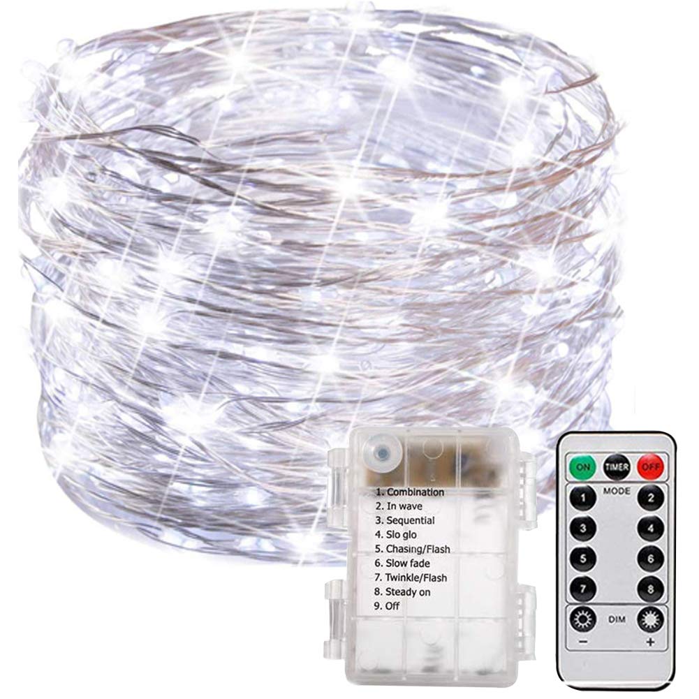 Vviho LED Illumination String Halloween Jewelry 100 Battery Remote 8 Flashing Timer IP67 Waterproof and Perfect for School Outdoor and Indoor Garden