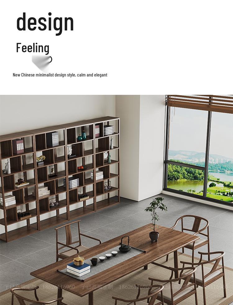 Zen Black Walnut Tea Table: Versatile Solid Wood Desk for Tea Making, Dining, and More