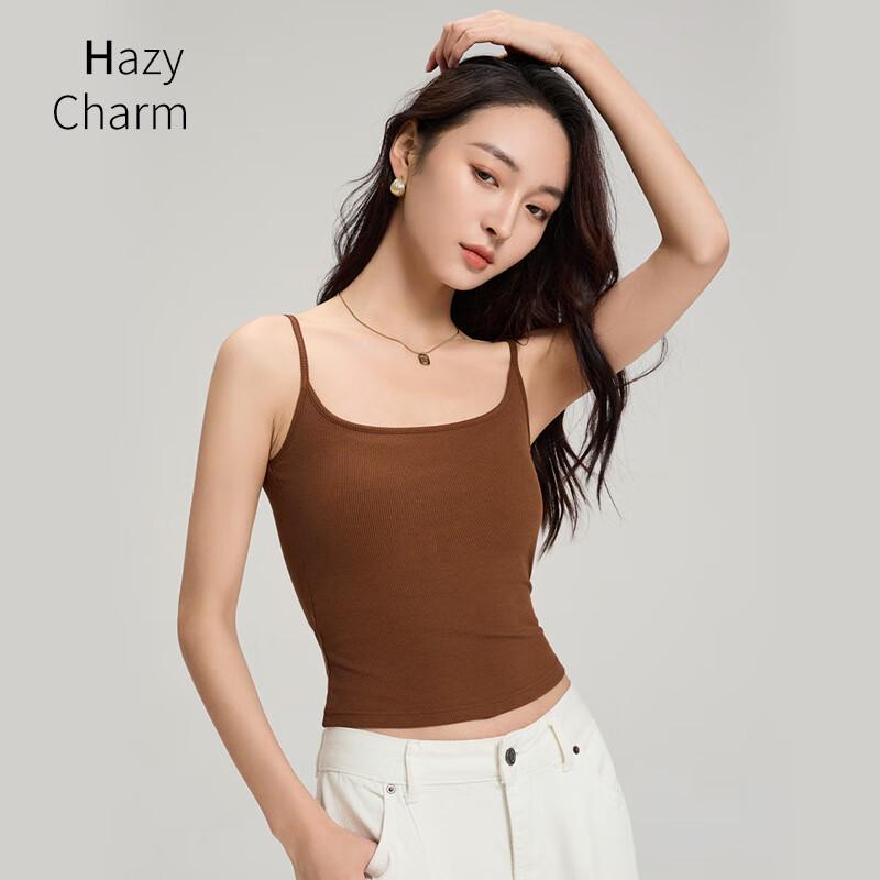 LCsanyp Damen figurbetontes Trägertop mit integriertem BH