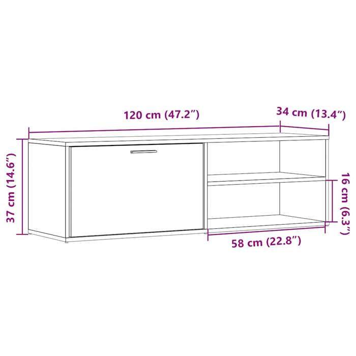 VidaXL Meuble TV chêne artisanal 120x34x37 cm bois d'ingénierie 855973