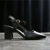Sharp Pointed Sandals for Women Spring Korean Thick Heel Single Buckle Strap Casual Single Shoes