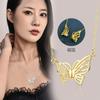 Light Luxury High-End Diamond-Encrusted Magnetic Butterfly Necklace Women'S Niche Design Clavicle Chain Temperament Personalized Fashion Neck Chain