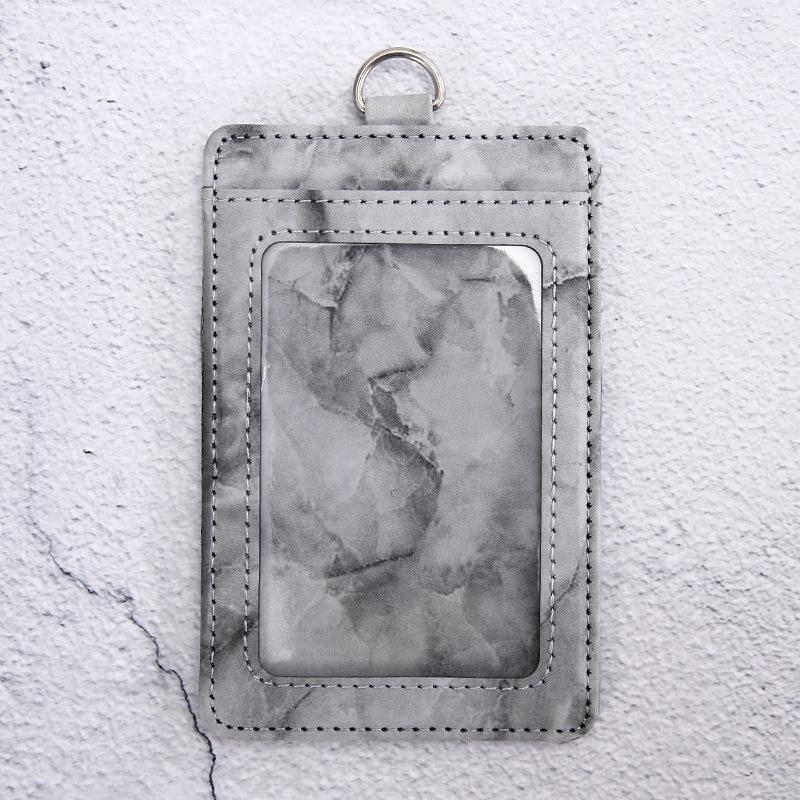 Jinbei Leather ID Card Badge Holder with Lanyard