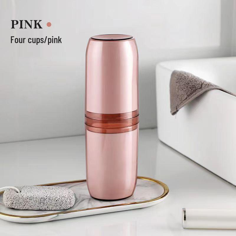 Portable Travel Toothbrush and Mouthwash Cup Set with Storage Compartments