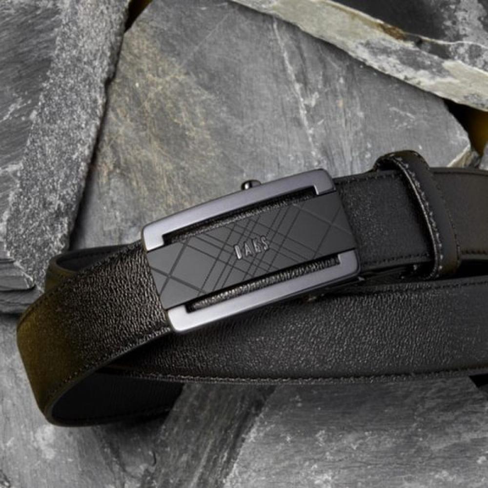 Daks Черный клетчатый узор тиснение матовая пряжка кожаный автоматический ремень Dbbe4e089bk Single option