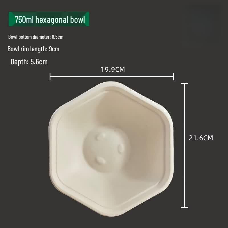 Sai Keyou Hexagon Bagasse Salad Bowls 200 pcs