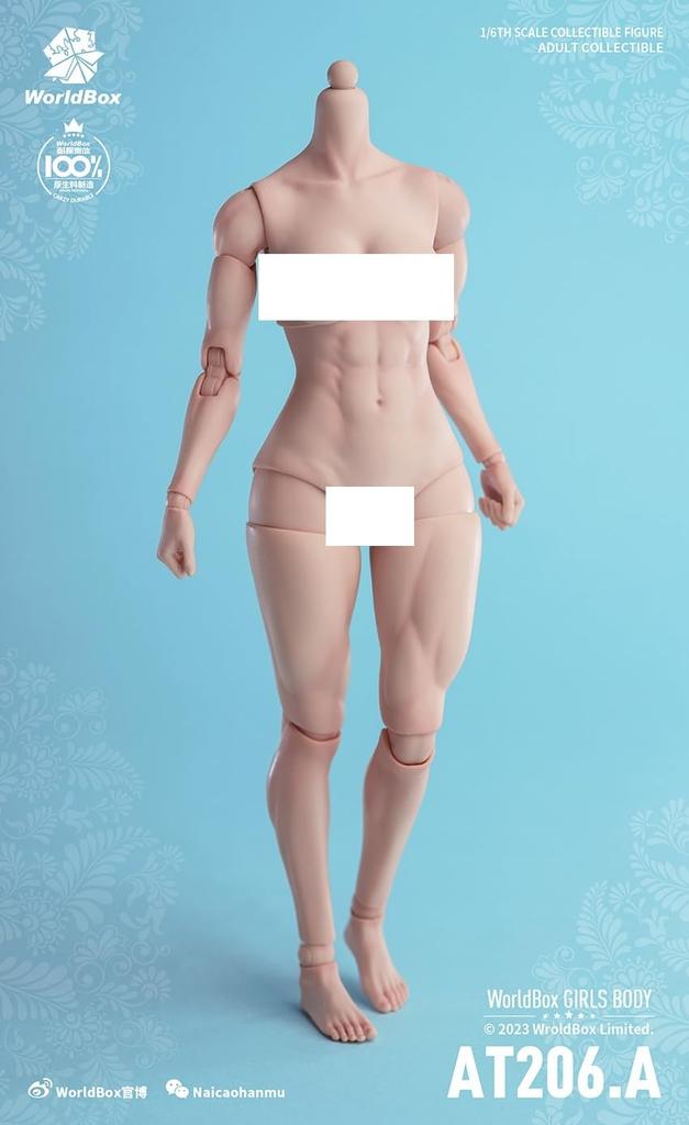 Scale Action Figure Worldbox AT206 Muscle Version Pearl White Skin Female Body and Clothes Not [TOYBARJAPAN] 1/6 (head Included) (A)