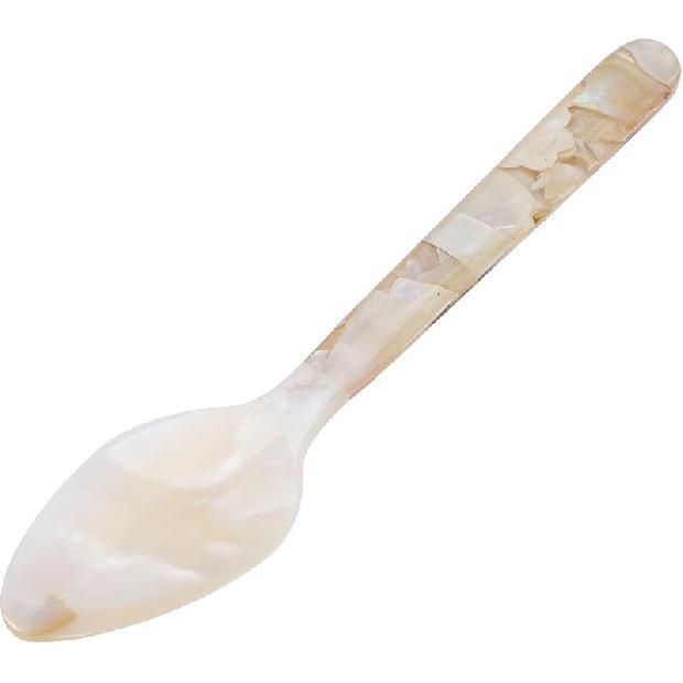 LIFKOME Natural Shell Spoon Caviar Spoons Salad Servers Dessert Tastinig Spoon Kitchen Stirring Mixing Spoons Creative Coffee Spoon for Candy Sugar 16x3.2cm